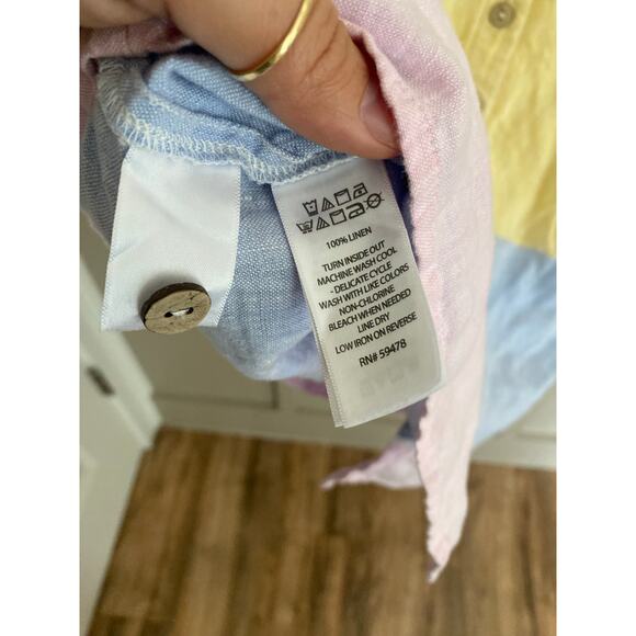 C&C California 100% Linen Button summer dress - Picture 9 of 11